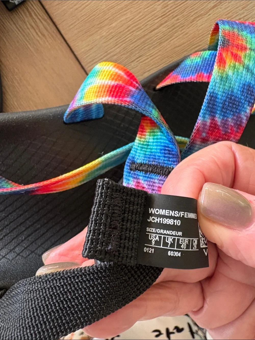 Chaco Tie-Dye Rainbow Strap Sandals with Black Footbed